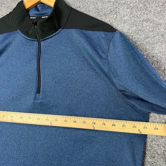 Nike‎ Golf Sweater Adult Large Blue Quarter Zip Pullover Golf Lightweight Mens - Picture 4 of 8
